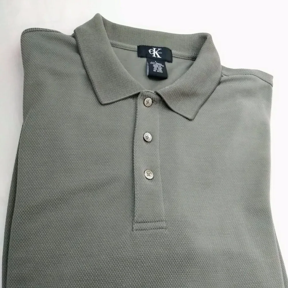 Men’s Calvin Klein Polo Short Sleeve Size L Quality Weave Classy